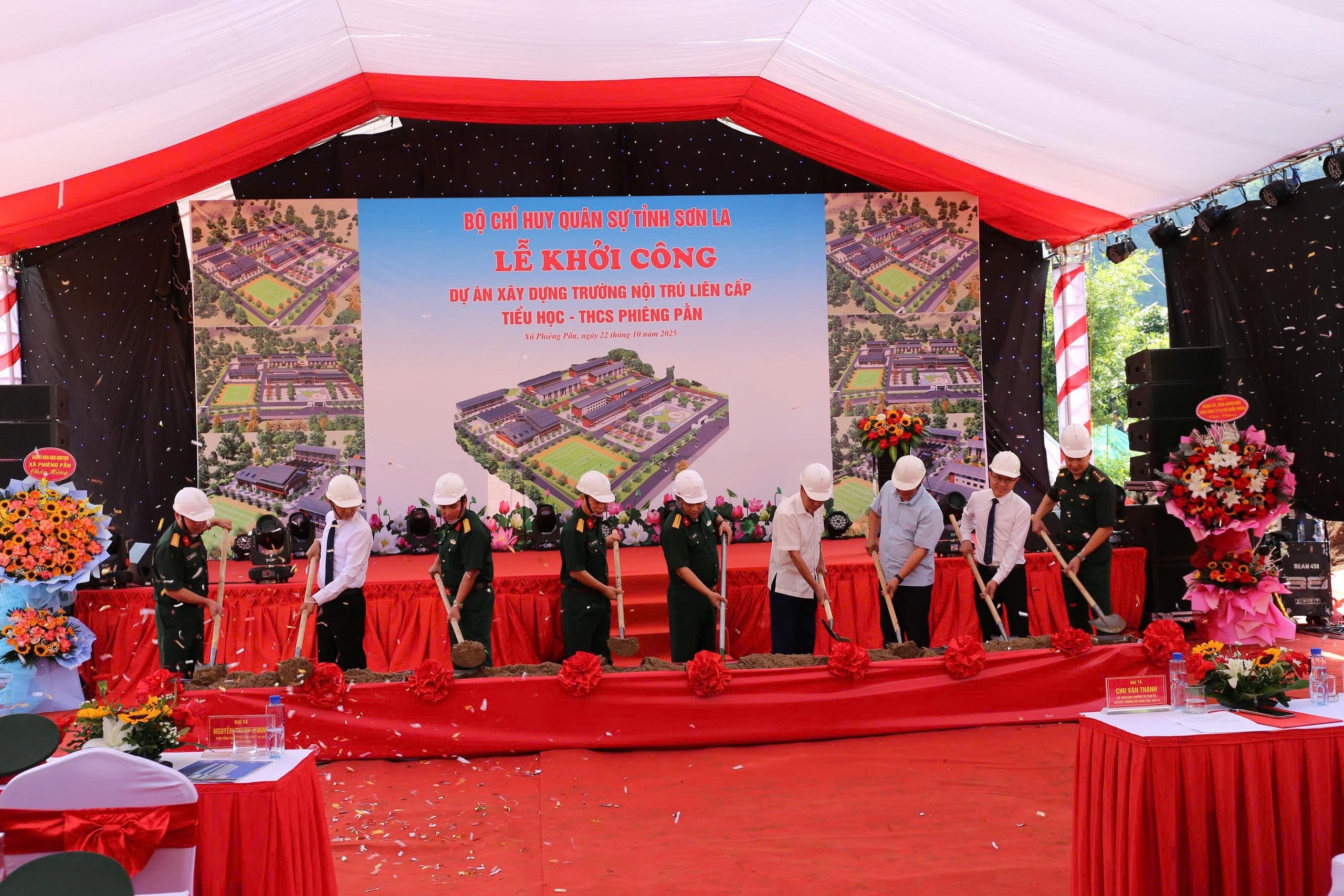 Lễ khởi công dự án xây dựng Trường phổ thông nội trú liên cấp  Tiểu học - Trung học cơ sở xã Phiêng Pằn tỉnh Sơn La.